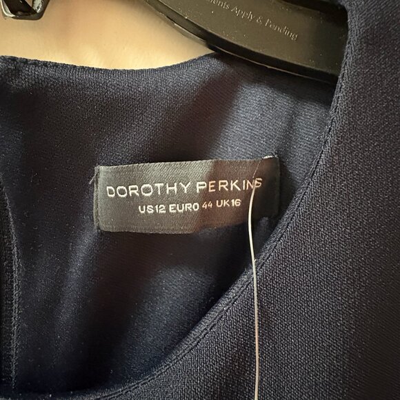 Dorothy Perkins Tall Navy Sheath Dress with Belt Detail - Picture 7 of 17